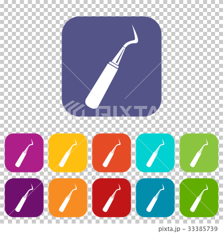 Dental probe icons set flat Dental probe icons set flat 33385739