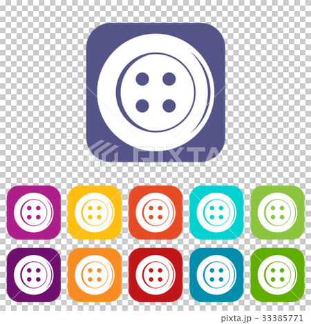 Sewing button icons set flat - Stock Illustration [33385771] - PIXTA