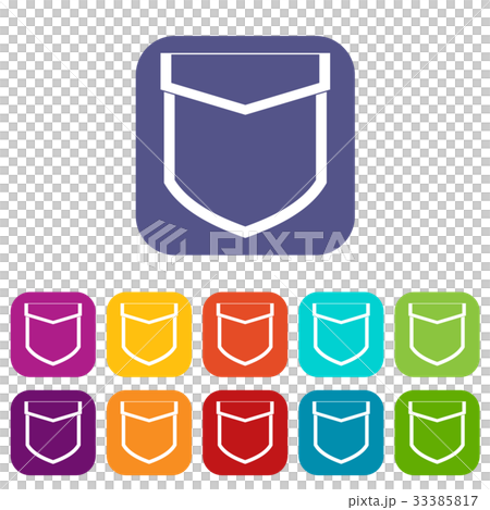 Pocket with valve icons set flat - Stock Illustration [33385817] - PIXTA