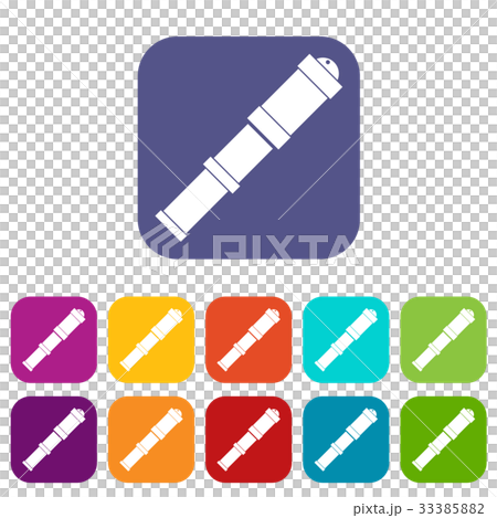 Antique telescope icons set flat Antique telescope icons set flat 33385882