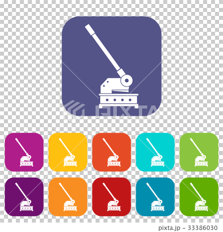 Cutting machine icons set flat 33386030