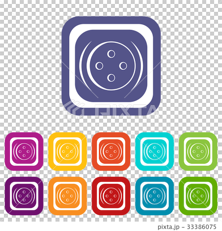 Clothing square button icons set flat - Stock Illustration [33386075 ...
