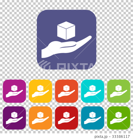 Cube 3d model icons set flat - Stock Illustration [33386117] - PIXTA