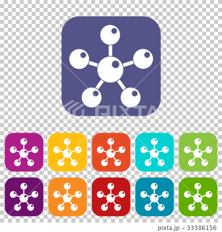 Chemical and physical molecules icons set flat Chemical and physical molecules icons set flat 33386156