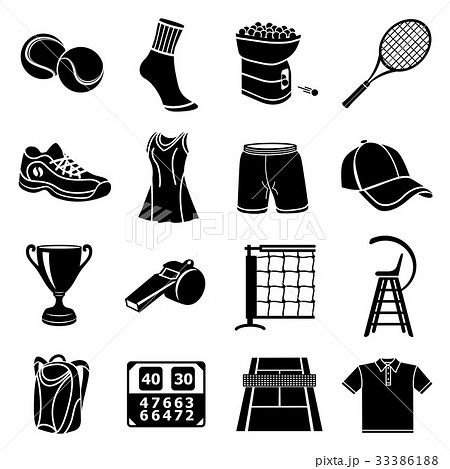 Tennis icons set, simple style Tennis icons set, simple style 33386188