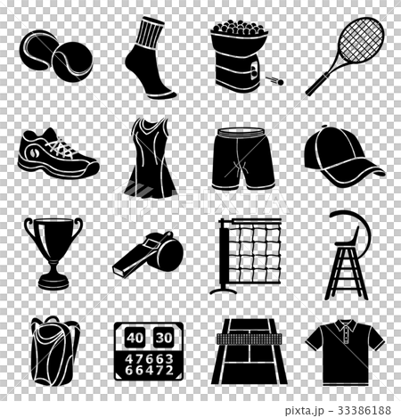 Tennis icons set, simple style Tennis icons set, simple style 33386188