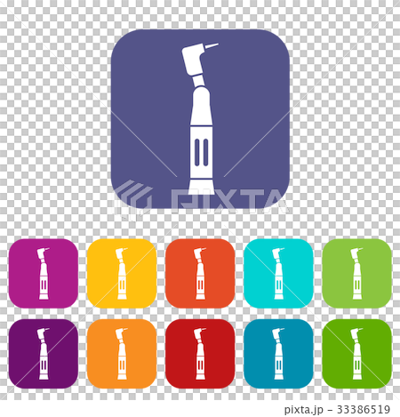 Dental drill icons set 33386519