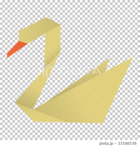 Origami Swan Icon Cartoon Styleのイラスト素材