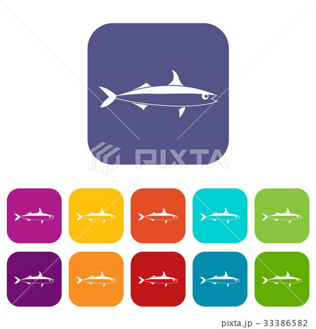 Fish icons set 33386582