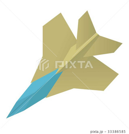Origami aircraft icon, cartoon style 33386585
