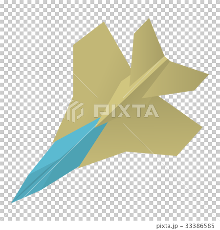 Origami aircraft icon, cartoon style 33386585