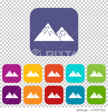 Swiss alps icons set 33387582