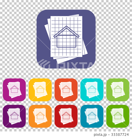 House blueprint icons set House blueprint icons set 33387724