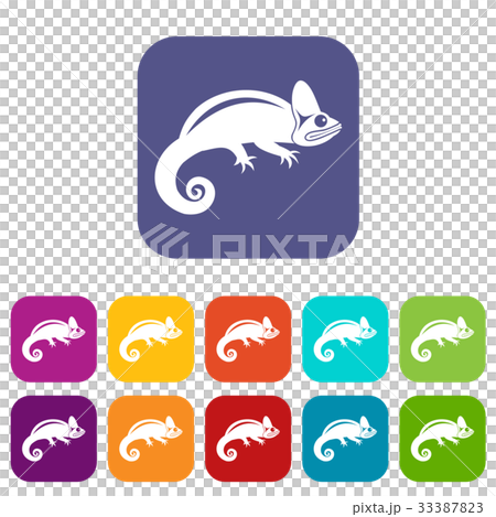 Chameleon icons set 33387823