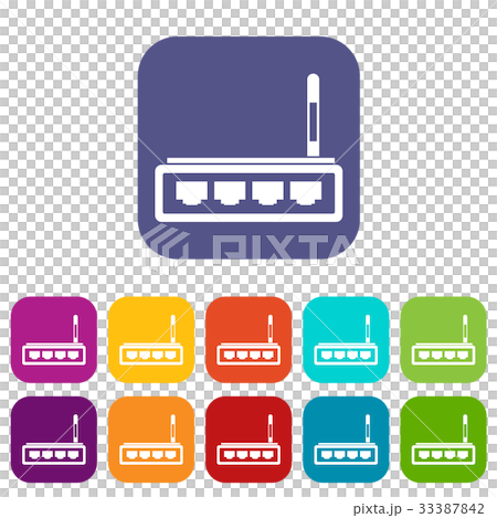 Router icons set Router icons set 33387842