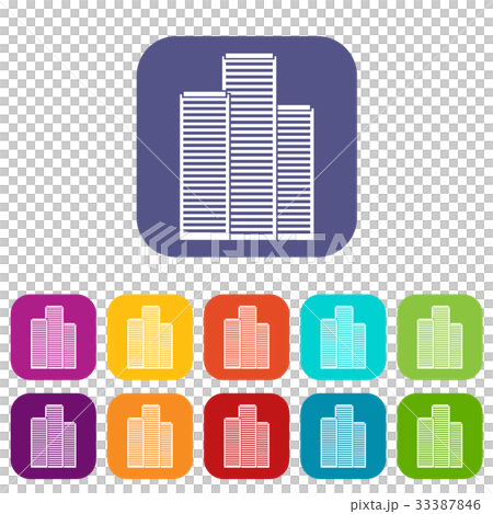 Skyscrapers in Singapore icons set Skyscrapers in Singapore icons set 33387846