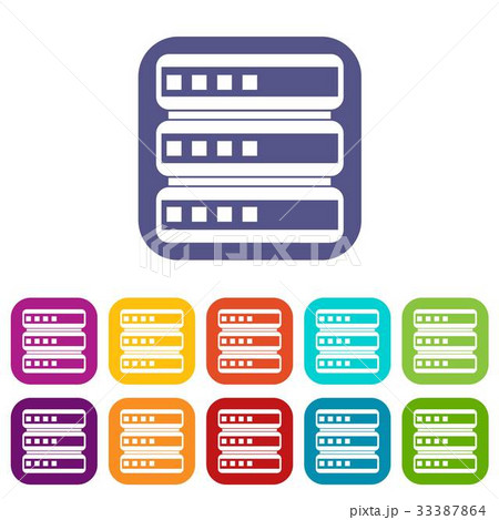 Database icons set 33387864
