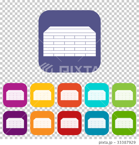 Wooden pallets icons set 33387929