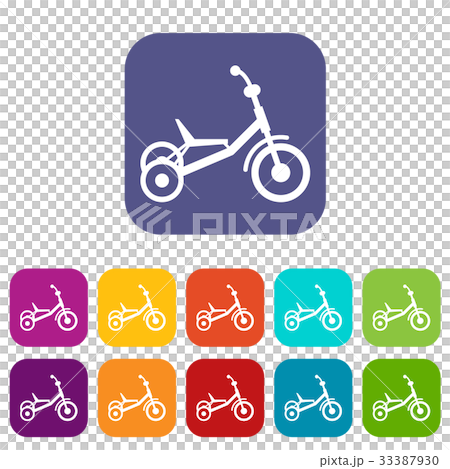 Tricycle icons set Tricycle icons set 33387930
