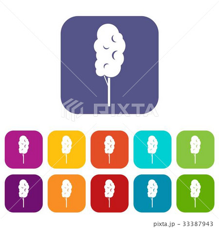 Tall wood icons set 33387943