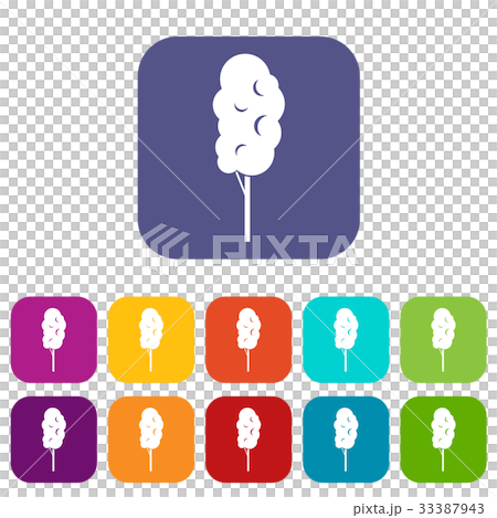 Tall wood icons set 33387943