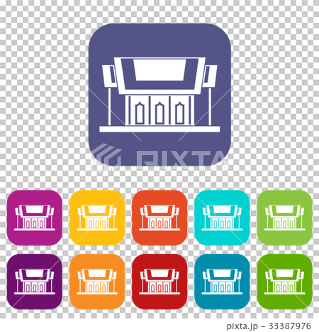 Thailand Temple icons set 33387976