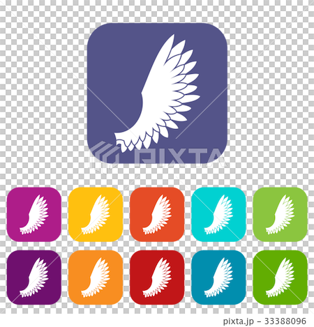Wing icons set 33388096