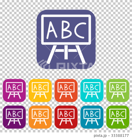 Chalkboard with the leters ABC icons set - Stock Illustration [33388177 ...