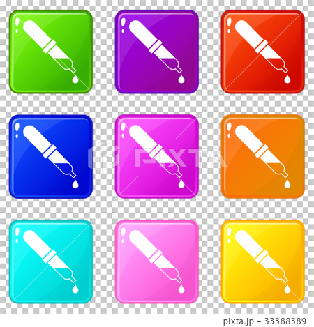 Pipette icons 9 set 33388389