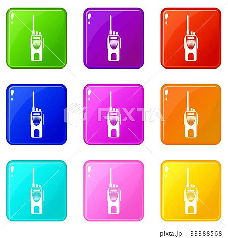 Radio transmitter icons 9 set 33388568