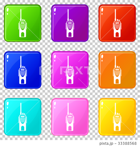 Radio transmitter icons 9 set 33388568