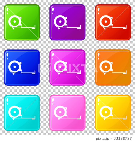 Construction roulette icons 9 set 33388787