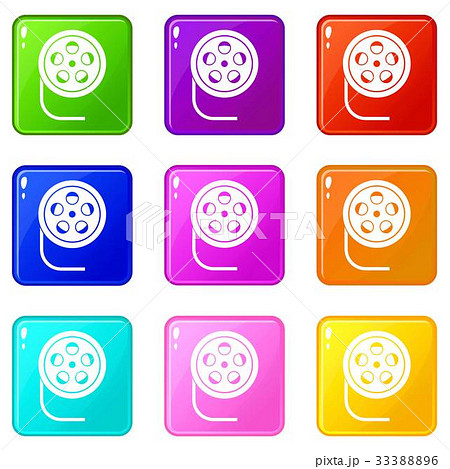 Reel with film icons 9 set 33388896