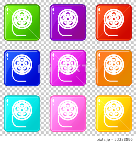 Reel with film icons 9 set 33388896