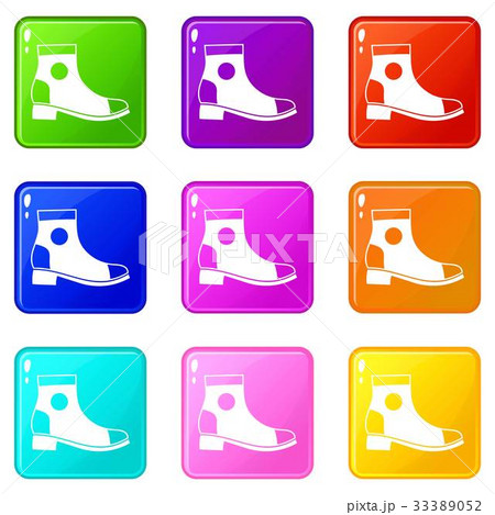 Men boot icons 9 set 33389052