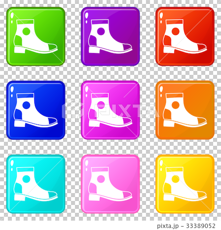 Men boot icons 9 set 33389052