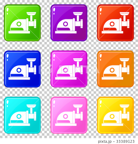 Electric grinder icons 9 set Electric grinder icons 9 set 33389123