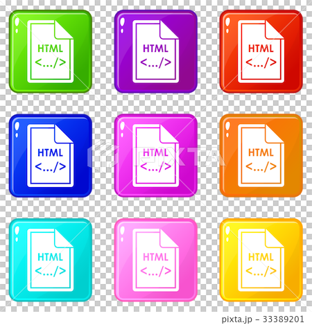 File HTML icons 9 set - Stock Illustration [33389201] - PIXTA