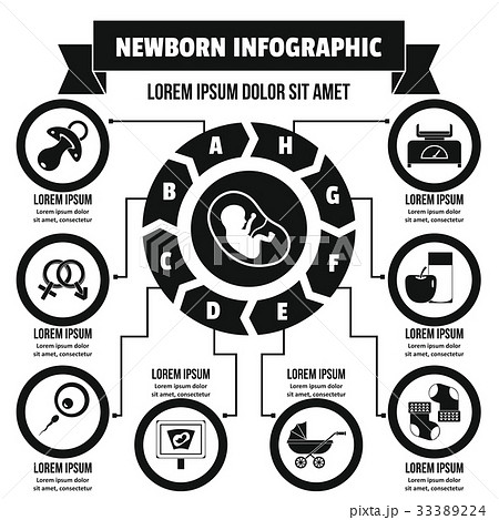 Newborn infographic concept, simple style 33389224