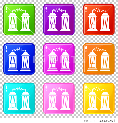 Electrical impulses icons 9 set - Stock Illustration [33389251] - PIXTA