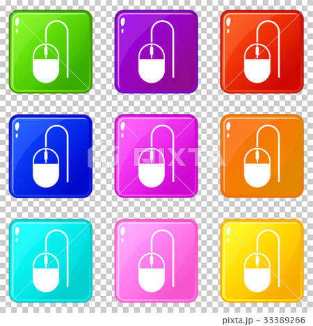 Computer mouse icons 9 set 33389266