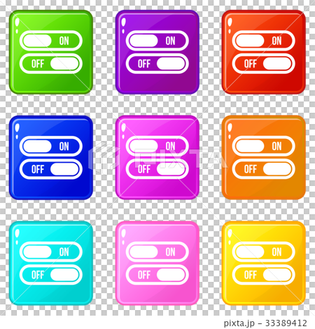 Button on and off icons 9 set Button on and off icons 9 set 33389412