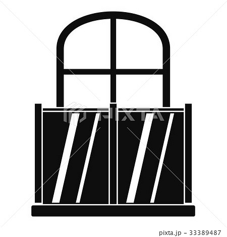 Glazed balcony icon, simple style 33389487