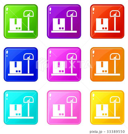 Scales for cargo icons 9 set 33389550