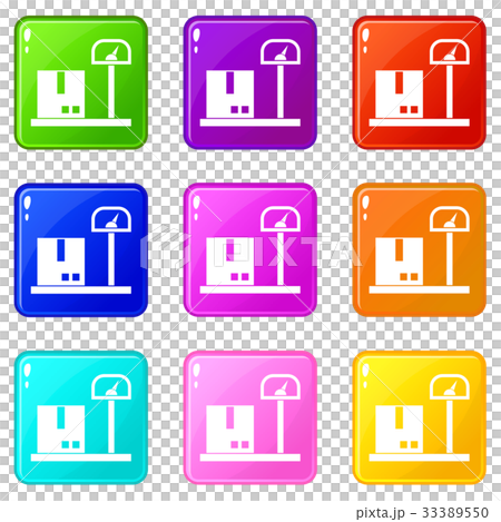 Scales for cargo icons 9 set 33389550