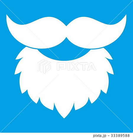 Beard and mustache icon white 33389588