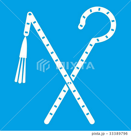 Rod and whip of Pharaoh icon white 33389796
