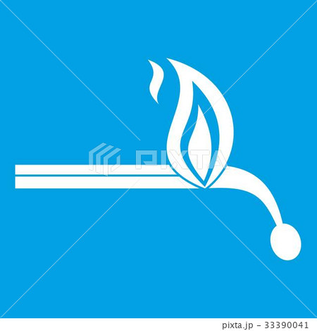 Burning match icon white Burning match icon white 33390041