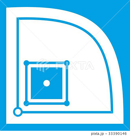 Baseball field icon white Baseball field icon white 33390146