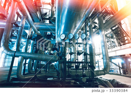 Steel pipelines, valves, cables and walkways 33390384